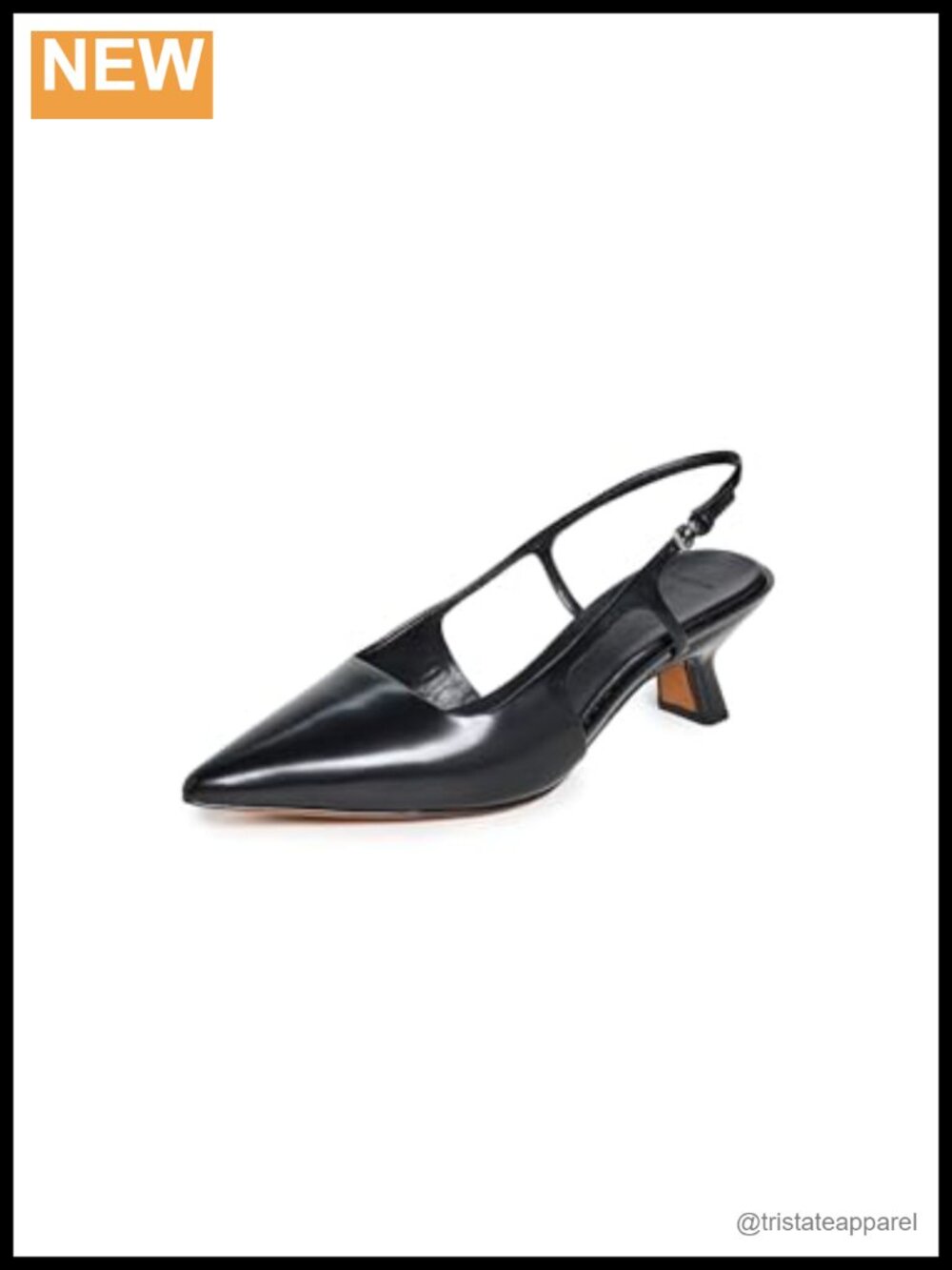 Bianca Pointed Toe Kitten Heel Slingback Pump Leather Calfskin